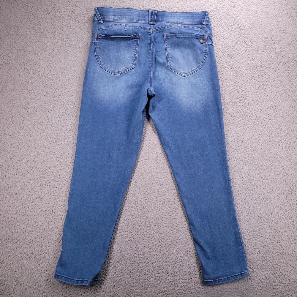 DEMOCRACY Jeans Size 14 Skinny Ankle Mid Rise Medium Wash Stretch Denim